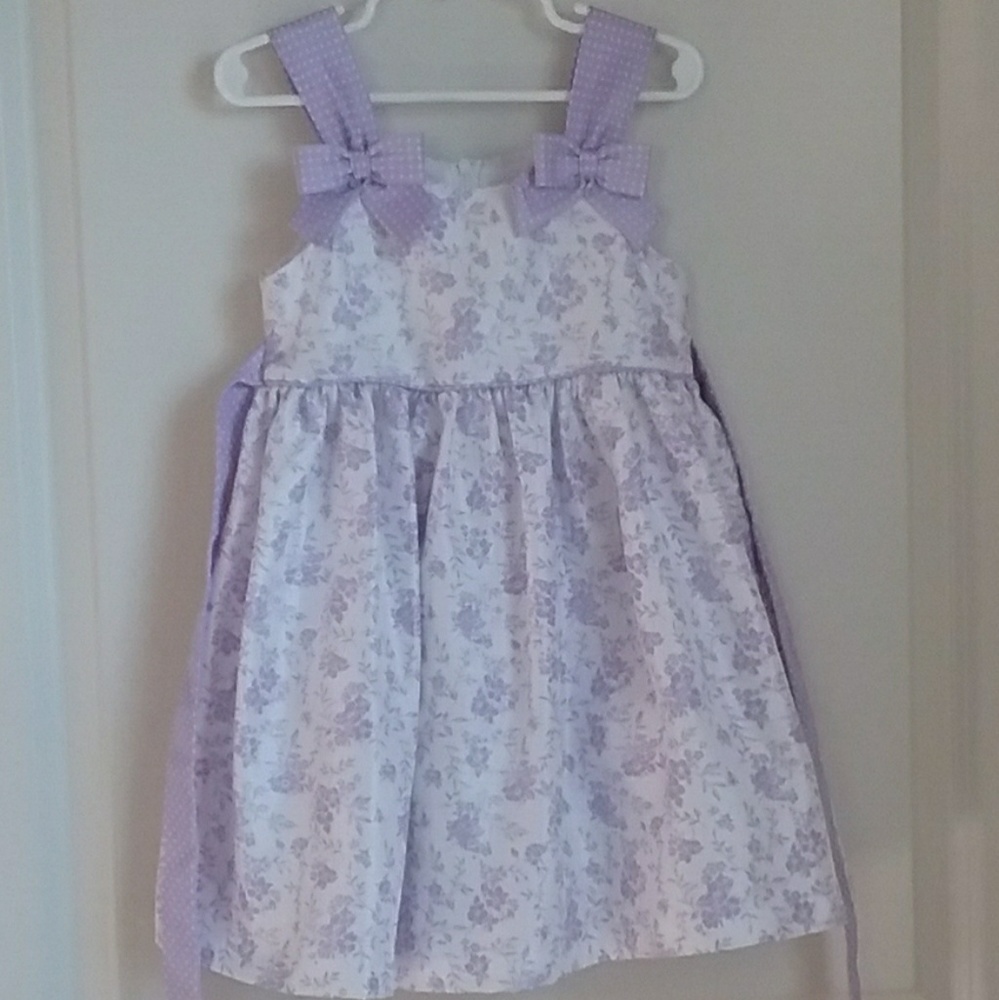 Bonnie Jean Pretty Floral Print Lined Girls Dress